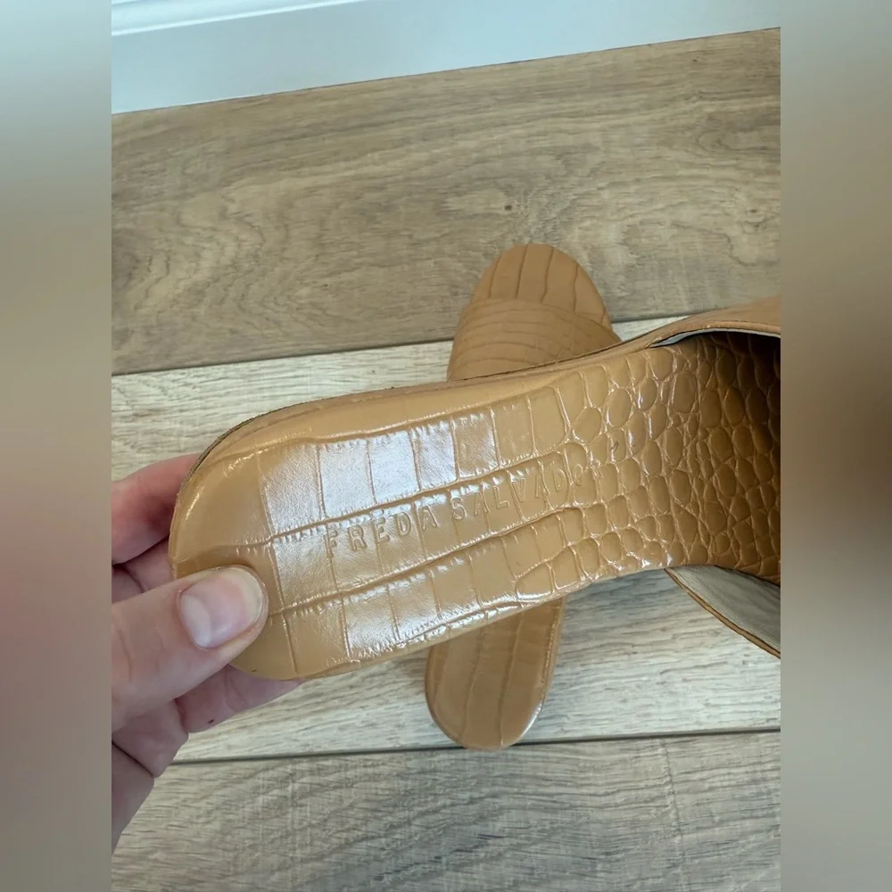 Freda Salvador Diana Croc-Embossed Slide Sandals - Picture 7 of 7